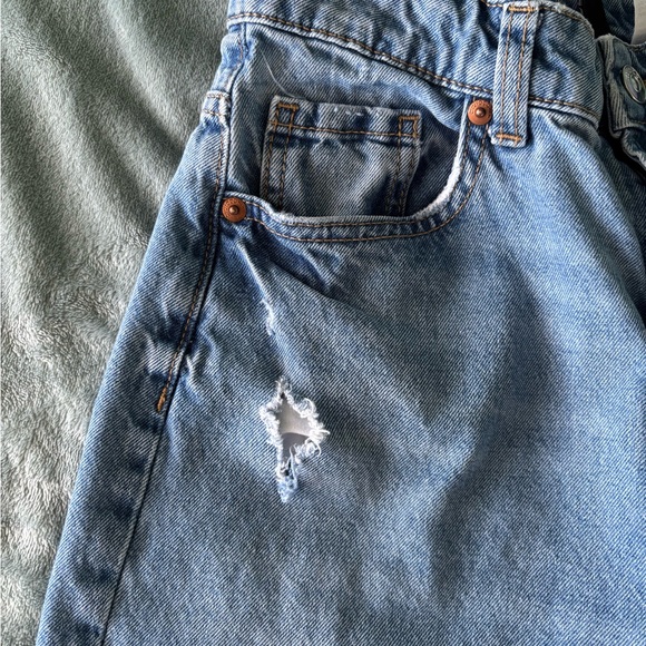 H&M Blue Distressed Wide Leg Jeans - Picture 13 of 16